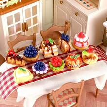 5/10/20pcs Mini Cartoon Food Decor Accessories - Colorful Hand-Painted Resin Pizza, Bread, Sandwich And Bear-Shaped Ice Cream Decorations, Suitable For DIY Nail Art And Scrapbooking - Multicolor - View 3