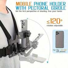 1pc Universal Phone Chest Mount Clip Holder, Outdoor POV Video Smartphone Clamp, Phone Chest Strap Mount, Headstrap Phone Mount, Shoulder Camera Strap, Convenient For Outdoor Live Streaming, Fishing, Etc. - Giá đỡ kẹp ba lô - Xem 9
