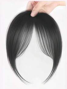 1 件装女士夹式刘海，优雅直发合成纤维夹式接发，高温丝直发片，蓬松侧刘海 - 自然逼真，高温丝材质，易于佩戴，时尚日常发饰，时尚发饰 | 自然外观 | 简约设计，发夹，发卡，发卡 - 彩色 - 查看 4
