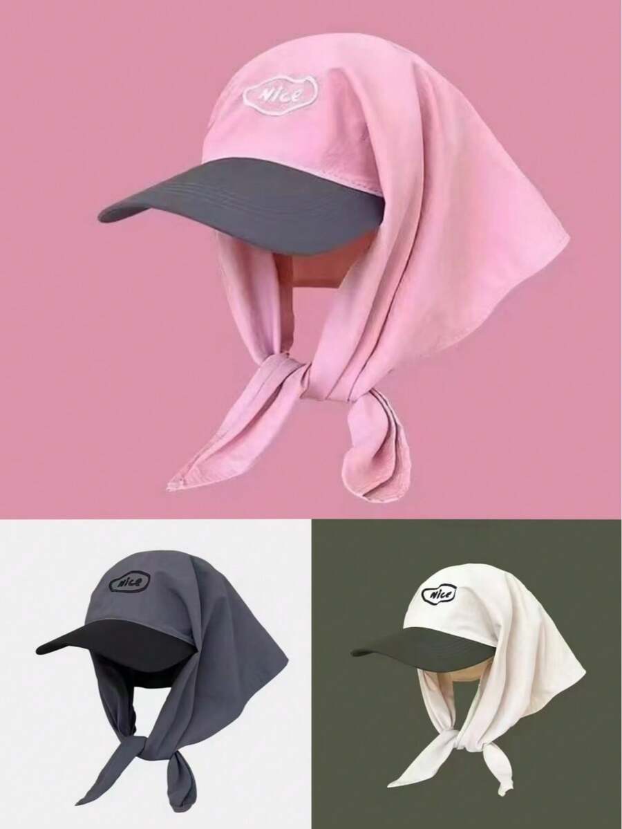 Mũ chống nắng ngoài trời kiểu Hàn Quốc, nhanh khô, có quai đeo, cá nhân hóa, dễ mang theo, thích hợp cho cắm trại, dã ngoại, đi biển, nghỉ mát. - Nhiều màu - Xem 1