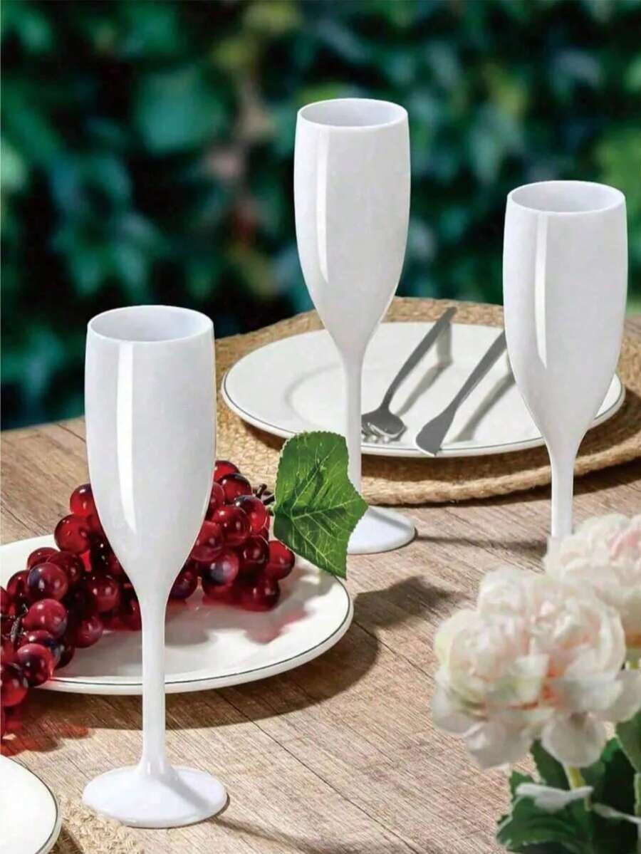 5盎司亚克力香槟杯，不易碎高脚杯，可重复使用香槟祝酒杯 - 现代时尚，适合居家、婚礼、烘焙、饮酒、情人节、儿童派对、周年纪念日、父亲节、母亲节、复活节、假日野餐、新年派对等场合 - 彩色 - 查看 1