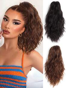 Wig Curly Ponytail Hair Extensions Clip-In Ponytail Wig Black Ponytail Hair Extensions Synthetic Fiber Wig - Multicolor - View 10