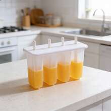 硅胶冰棒模具带棍，可重复使用，自制冰棒模具 - 白色 - 查看 5