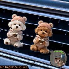 2个2D扁平树懒造型，身穿连帽衫，正在喝珍珠奶茶，可作汽车出风口装饰夹，“不含香料”，配有两片无香海绵垫，“香氛扩散器”，不含香料源，2D亚克力豪华卡通装饰，时尚汽车内饰配件，可自行添加香料 - 樹懶 - 查看 13