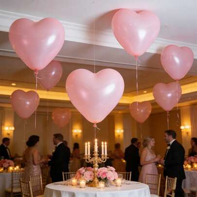 10/20/30/50个装10英寸哑光红、哑光黑、哑光白、哑光粉、透明心形乳胶气球套装，适用于情人节、婚礼、派对、周年纪念、传统节日、生日装饰、室内外场景。派对用品、派对和庆典装饰、拍照背景、户外场景。