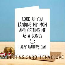 1 pieza Tarjeta del Día del Padre para Padrastro, Regalo Divertido del Día del Padre del Hijastro al Padrastro, Tarjeta del Día del Padre con Sobre - A - Ver 2
