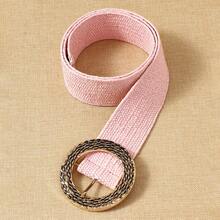 1pc Women's Boho Style PP Grass Waist Belt, Fashion Metal Buckle Waistband, Suitable For Daily Wear - A - View 5