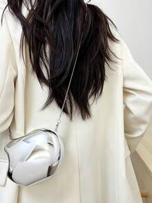 2026 Nueva billetera de cadena mini minimalista, monedero, bolso cruzado de acrílico para mujer - Plateado - Ver 4