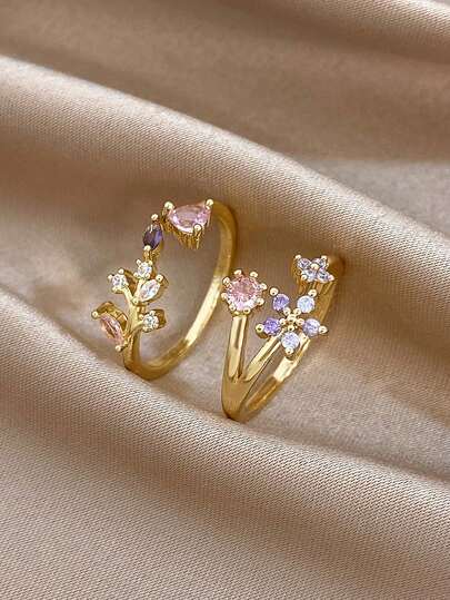 18K镀金铜双层尖钉金戒指，女士戒指，镀金戒指，高品质奢华珠宝，适合日常佩戴、约会、婚礼、派对、节日、生日、复活节、海滩饰品、夏季饰品、情人节礼物、母亲节礼物、波西米亚风格饰品