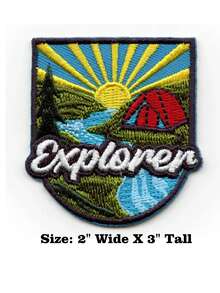 1PC Be Wild Outdoor Adventure Patch Mountains Nature Hiking Embroidered Iron On - Multicolor - View 11
