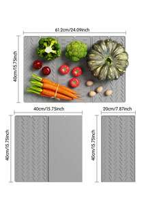 Alfombrilla multifuncional resistente al calor y aislante para protección de encimeras, tapete de silicona plegable de tres pliegues para escurrir platos, alfombrilla de encimera de cocina plegable y expandible, escurridor de platos antideslizante, alfombrilla de fregadero plegable fácil de limpiar. - Color sólido - Ver 6