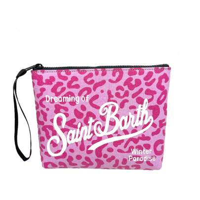 Borsa a clutch in tela con stampa leopardata, borsa a tracolla da sub per donna