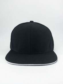 1顶夏季三明治帽檐嘻哈平沿棒球帽，男士休闲旅行简约百搭时尚款 - A - 查看 6