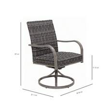 2 Sillas de Comedor Giratorias de Mimbre para Exteriores – silla de algodón lavada con agua. Estructura de hierro resistente para uso en patios en todo tipo de clima. - 1 - Ver 4