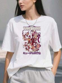 Summer Tops Official-Japan-Art-73--ShirtCasual Daily WearCasual Daily Wear Summer Outfits For Women,Vacation Outfits Women - màu đen - Xem 8