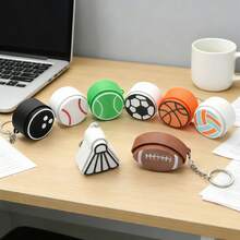 Clickable Ball-Shaped Keychain, Creative Clicker Pendant Decor, Pressure Relief Toy, Football, Basketball, Tennis, Badminton, Volleyball, Rugby, Personalized Keychain, Minimalist Bag Charm, Small Gift, Cool Accessory, Couple Keychain, Birthday/Holiday Gift - Multicolor - View 3
