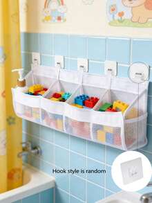 Large 4-Compartment Bathroom Toy Storage Bag, Baby Bath Toy Quick-Dry Mesh Organizer Bag - Multicolor - View 8
