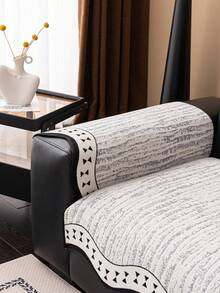 1pc European Style Fresh Irregular Sofa Cushion, Bow Trim Embedded, Chenille Texture Sofa Pad, Luxury Minimalist Sofa Cover, Protect Sofa, Anti-Slip Anti-Dust Anti-Scratch, Decorate Sofa, Suitable For Bedroom Living Room Office Study, Machine Washable, Universal Sofa Cover - Light Grey - View 6