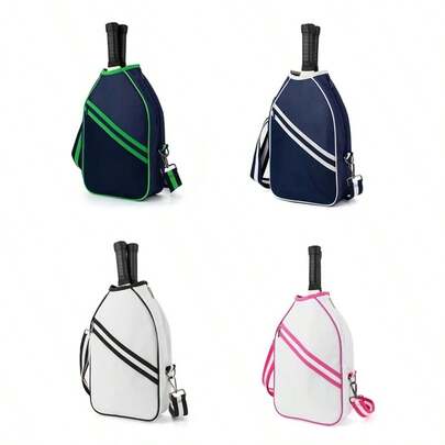 Pickleball Racket Bag, Multi-Functional Large Capacity Shoulder Crossbody Sports Ping Pong Bag With Zipper Storage