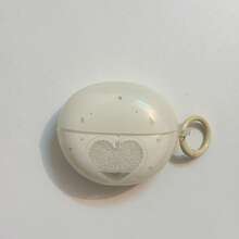 Estuche para auriculares con forma de corazón minimalista blanco hueco con asa, compatible con Huawei Freebuds 7i, Freebuds 2 nueva versión, Freebuds SE3, Freebuds 5i, Pro 3, estuche para auriculares de estilo coreano lindo - Blanco - Ver 12