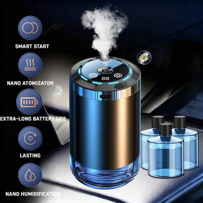 Car-Mounted Aromatherapy Diffuser Humidifier Is A Rechargeable Car-Mounted Fragrance Diffuser, Aroma Diffuser, Portable Car Air Humidifier, USB Charging, Compatible With Any Vehicle Model. It Is An Ideal Car Gift And Holiday Gift.