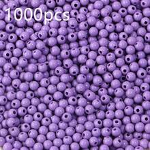 1000 Stück/Packung einfarbige runde Acrylperlen, 4mm bunte lose Perlen für DIY Armbänder, Halsketten, Handyketten, Schlüsselanhänger Abstandsperlen - Einfarbige runde Perlen - Übersicht 15