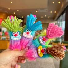 彩色毛绒兔子牙齿圆珠笔，创意可爱毛绒文具笔，适合学生、日记本、记笔记等使用 - 彩色 - 查看 1