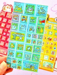 Pack d'autocollants de sceau de blocs tombants mignons, autocollants thème animal de bande dessinée imperméables, convenant pour les journaux, les albums photos, les coques de téléphone, les artisanats DIY, les fournitures de papeterie pour enfants et adolescents, la décoration de la maison, les décorations de fête, les cadeaux d'anniversaire, divers cadeaux de vacances, les fournitures à la mode, le DIY - Multicolore - Voir 8