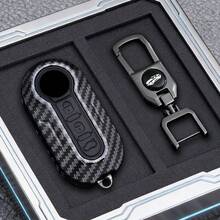 ABS Carbon Fiber Shell Fob For Citroen Jumper For Peugeot Boxer For Fiat 500 Ducato Panda 500L Punto Lancia Musa Car Remote Key Case Cover - Type a - View 10