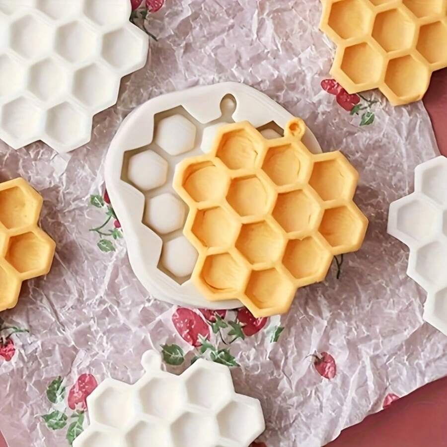 Molde de silicona hexagonal, herramientas de jabón de dibujos animados, decoración de pasteles, caramelos, chocolates, accesorios hechos a mano para llaveros DIY - Ver 1