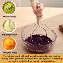 Dụng cụ nghiền khoai tây LELUSH bằng thép không gỉ, chịu lực cao, chuyên dụng cho nhà bếp, dùng để nghiền bơ, khoai tây, đậu, thịt và rau củ. - Bạc - Xem 7