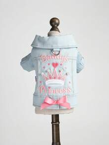 PETCIRCLE 1 bộ quần áo cho thú cưng, áo khoác cho chó kiểu dáng thường ngày hai chân, trang phục công chúa nhỏ. - Màu xanh lam - Xem 4