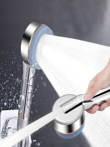 Prague Steel Shower Set, High Pressure Shower Head With Filter, 4 Spray Functions, Includes Flexible Hose Handheld Showerhead, ABS Bracket With Cleaning Sprayer, For Shower Use Only - Multicolor - View 5