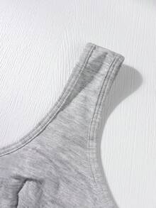 Women's Letter Print Seamless Sports Bra - Grey - View 9