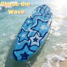 1pc Inflatable Surfboard, PVC Material, Pentagram Pattern Print, Inflatable Stand Up Paddle Board, Outdoor Water Sports Swimming Float, Portable Summer Beach Lake Pool Water Play Board, Easy To Inflate And Deflate, Convenient For Travel Storage, Lightweight And Foldable Inflatable Surfboard, Water Sports Float, Beach Swimming Board, Lake Water Play Board, Outdoor Water Toy - Multicolor - View 4