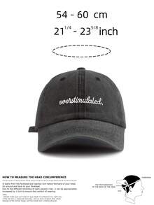 1 Pc Overstimulated. Embroidered Washed Baseball Cap, Classic Casual Stylish Vintage Soft Sweatband Adjustable Size Lightweight Sun Protection Versatile Vintage Dad Hat, Suitable For Outdoor Sports Daily Wear Party Vacation Perfect Gift For Families And Friends - 別惹我. - 查看 12