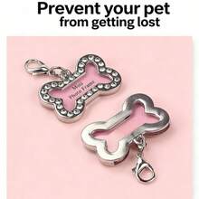 1pc Pet ID Tag, Dog Cat Anti-Lost Tag, Customizable Engraved Pendant, Pet Accessory - Multicolor - View 4
