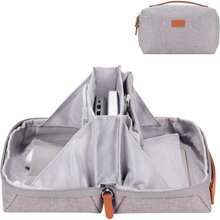 DDgro Electronics Organizador Bolsa de viaje Bolsa de accesorios perfecta para electrónica cargador de MacBook y cables cables disco duro gris claro-café DD015 - Gris Clarocaf - Ver 1