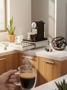 Large Capacity Coffee Capsule Storage Drawer Organizer, Metal Coffee Station Countertop Rack, Space-Saving Kitchen Coffee Bar Accessory - Multicolor - View 5