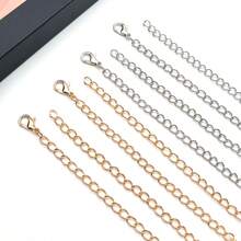 20/50 piezas Extensores de cadena para hacer joyas, colas de extensión plateadas y doradas con broches de langosta para collares, pulseras, tobillos, llaveros - Desmontables - Multicolor - Ver 4