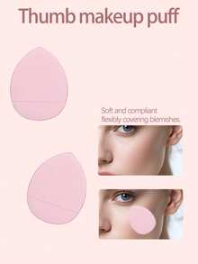 YZIMENG 10pcs Makeup Brush Set, 4 Double-Sided Makeup Brushes With Flat And Round Tapered Bristles For Applying Liquid Foundation, Powder, Blush, Concealer, 6pcs Makeup Sponges Including 2 Water Drop , 2 Triangle Velvet Powder Puffs, 2 Mini Finger-Shaped Air Cushions - Pink - View 8