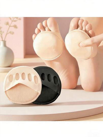 2/4 Pairs Women's High Heel Forefoot Pads, Five-Toe Separator Cushions, Comfortable Half Insoles, Anti-Slip Toe Socks For High Heels, Essential Daily Shoe Accessories For Summer