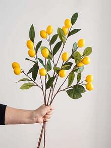 1/3/6PCS Artificial Lemon Branches With Green Leaves, 27.1'' Artificial Plant With 6 Bright Yellow Lemon Fruits, No Maintenance Artificial Flower For DIY Wedding Party Garden Home Decoration, Indoor Outdoor Spring Summer Decor, Modern Nordic Style - Multicolor - View 10