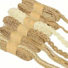 2m Jute Ribbon Lace, DIY Craft Supplies, Holiday Gift Packaging, Home Party Decor, Clothing Accessories - 6pcs - View 1