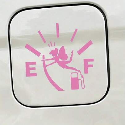 1pc Gas Tank Sticker, Fuel Gauge Fairy Sticker, Elf Sticker, Fun Gas Tank Sticker, Empty Tank Sticker, Car Decal