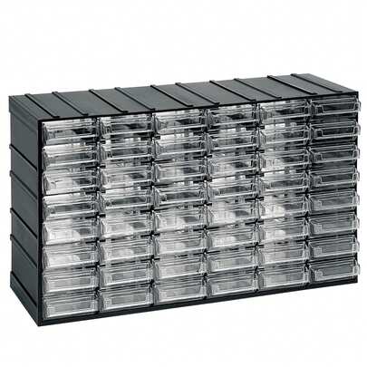 Interior Unité de rangement modulaire en plastique L 382 x l 148 x H 230 mm avec 48 tiroirs transparents