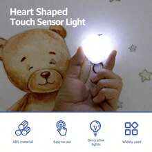 Women's Wallet With Touch Sensor USB Charging LED Night Light, Heart-Shaped Handbag Lamp - White - View 4