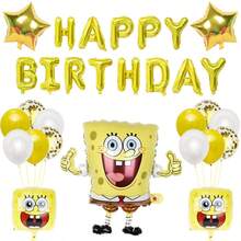 SpongeBob SquarePants Bộ 18 bóng bay bằng giấy bạc, đồ chơi trang trí tiệc sinh nhật chủ đề hoạt hình, trang trí tường tiệc sinh nhật. - Bộ - Xem 6