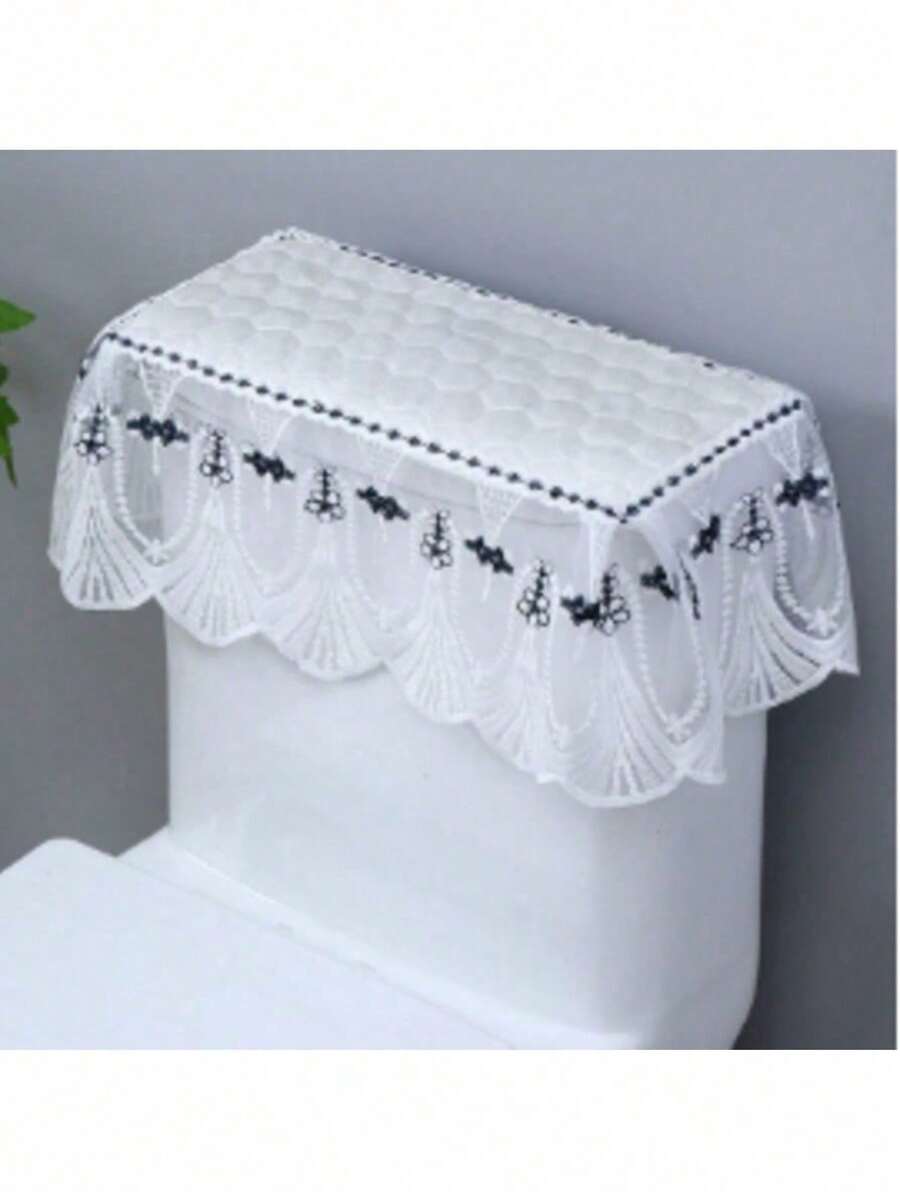 Toilet Tank Cover - Decorative Fabric, Full Wrap Design For Bathroom Aesthetics, 1pc