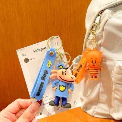 1pc Detective Dog Keychain, Suitable For Clothes, Bags And Car Keys, Perfect For Detective Enthusiasts, Ideal Gift For Holidays And Festivals